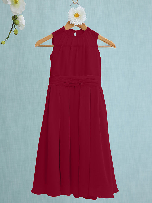 Jewel Sleeveless Knee Length Flower Girl Dress with Tulle-BallBride
