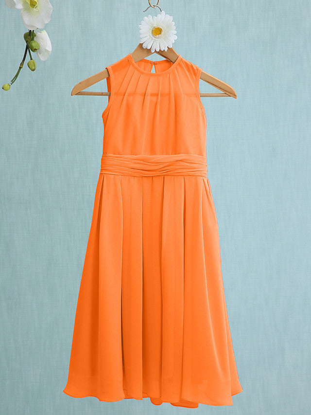 Jewel Sleeveless Knee Length Flower Girl Dress with Tulle-BallBride