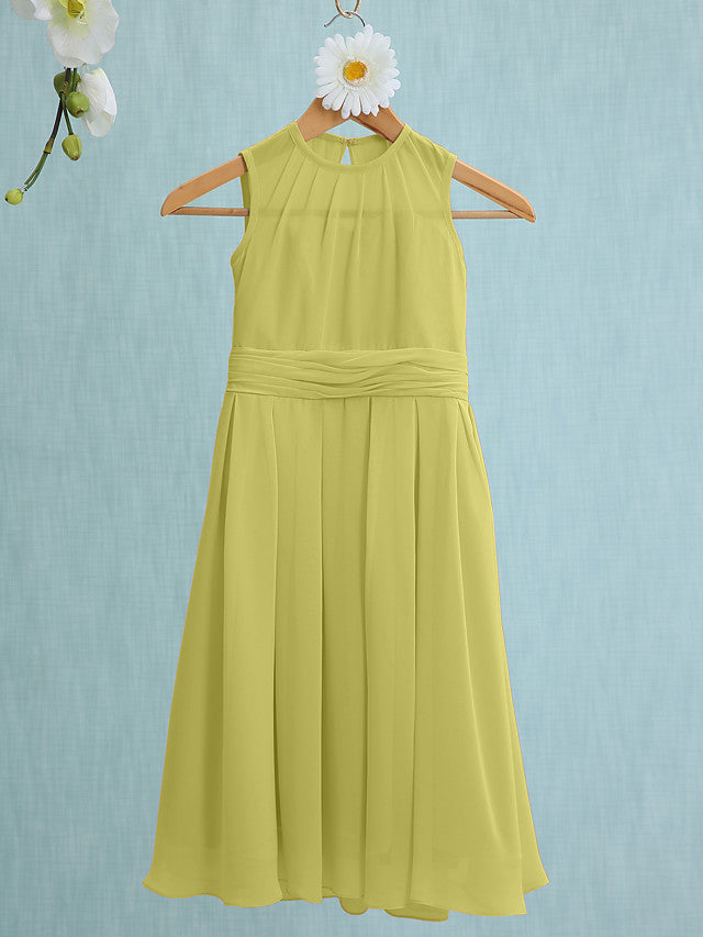 Jewel Sleeveless Knee Length Flower Girl Dress with Tulle-BallBride