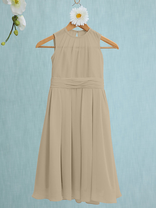 Jewel Sleeveless Knee Length Flower Girl Dress with Tulle-BallBride