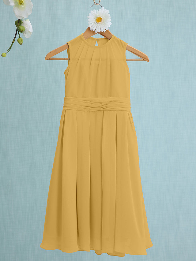 Jewel Sleeveless Knee Length Flower Girl Dress with Tulle-BallBride