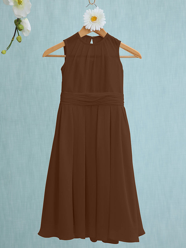 Jewel Sleeveless Knee Length Flower Girl Dress with Tulle-BallBride