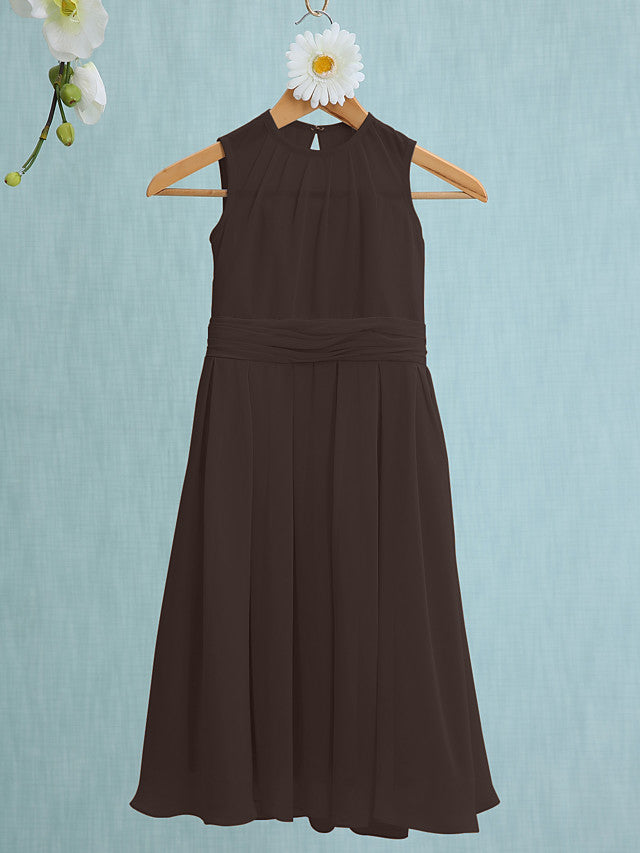 Jewel Sleeveless Knee Length Flower Girl Dress with Tulle-BallBride
