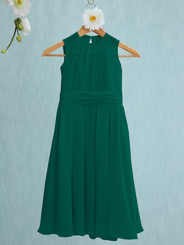 Jewel Sleeveless Knee Length Flower Girl Dress with Tulle-BallBride