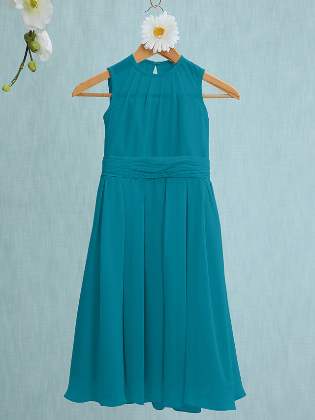 Jewel Sleeveless Knee Length Flower Girl Dress with Tulle-BallBride