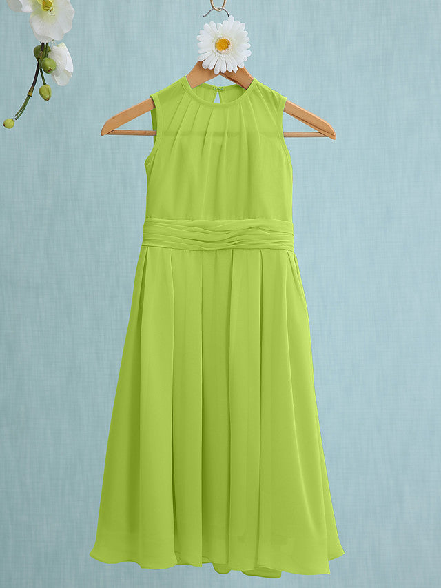 Jewel Sleeveless Knee Length Flower Girl Dress with Tulle-BallBride