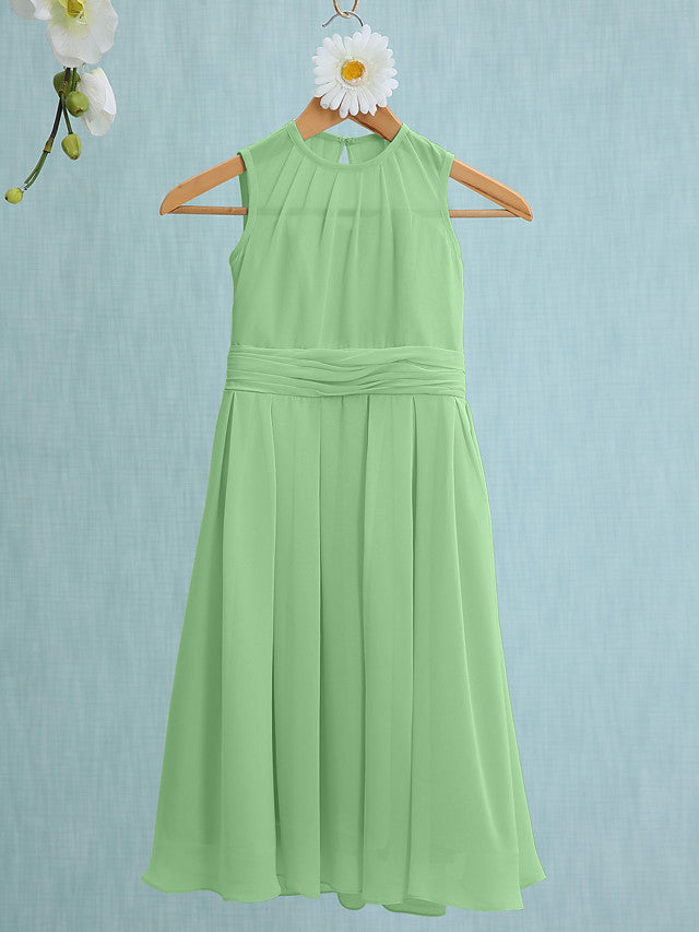 Jewel Sleeveless Knee Length Flower Girl Dress with Tulle-BallBride