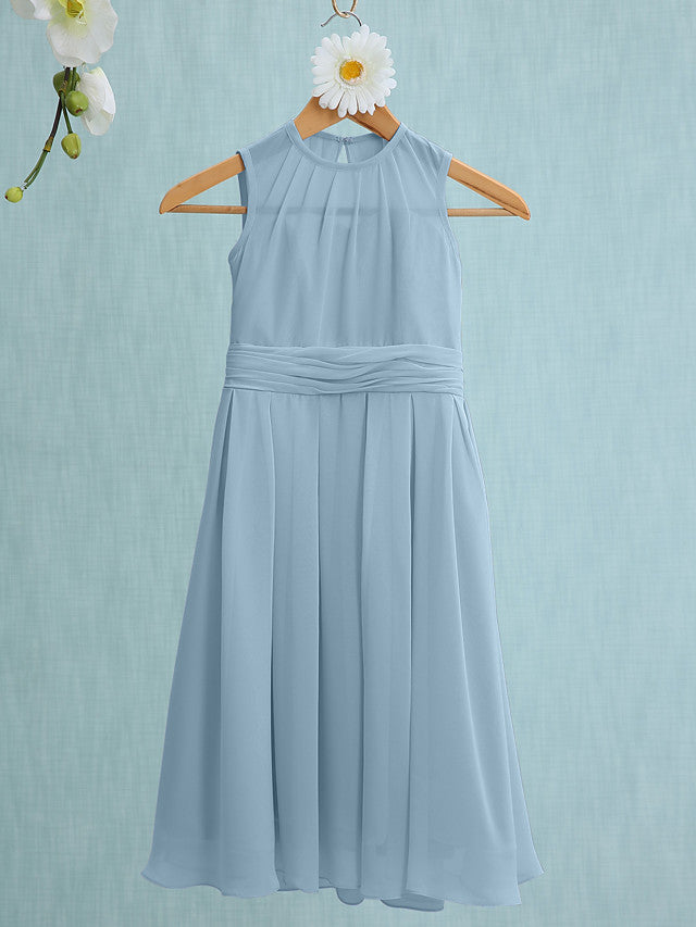 Jewel Sleeveless Knee Length Flower Girl Dress with Tulle-BallBride