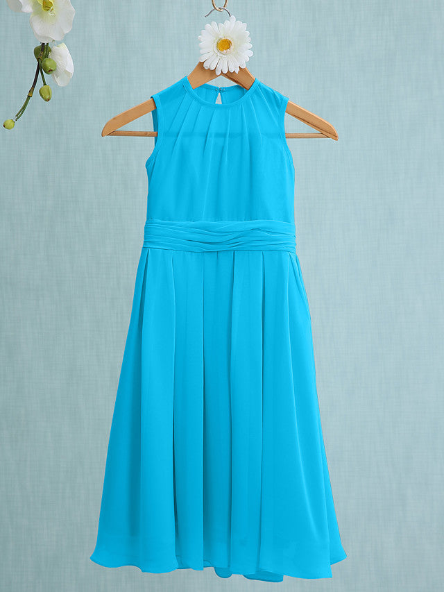 Jewel Sleeveless Knee Length Flower Girl Dress with Tulle-BallBride