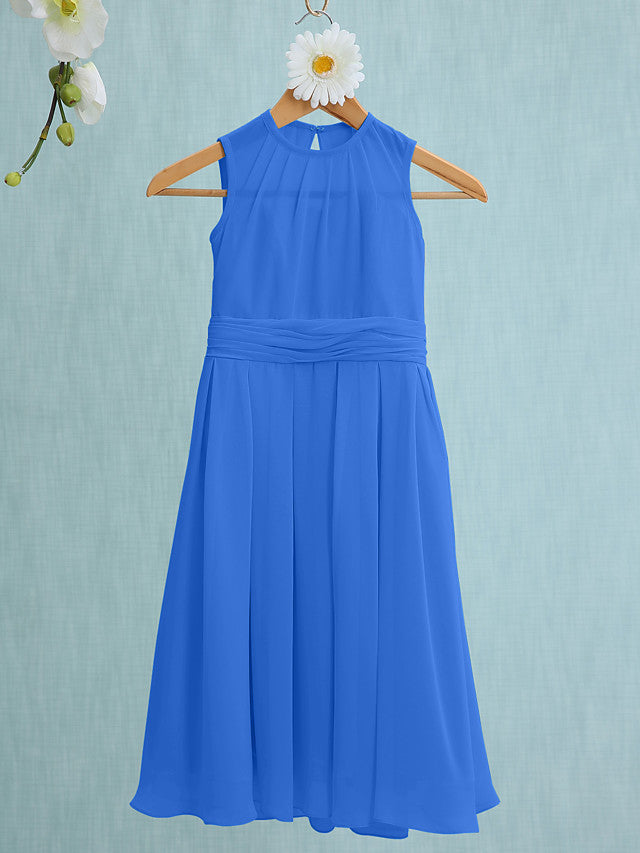 Jewel Sleeveless Knee Length Flower Girl Dress with Tulle-BallBride