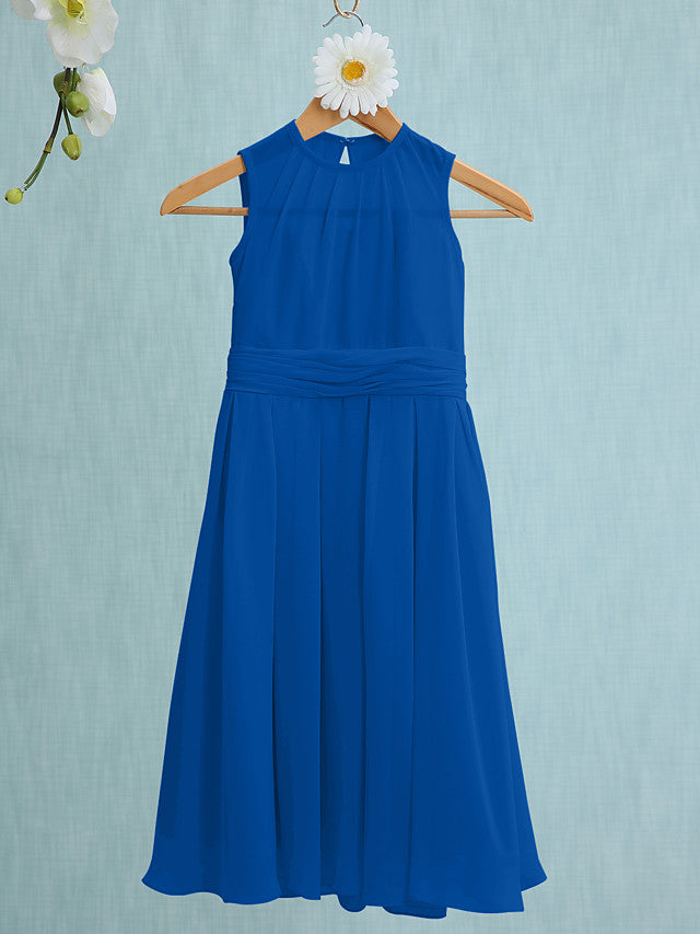 Jewel Sleeveless Knee Length Flower Girl Dress with Tulle-BallBride