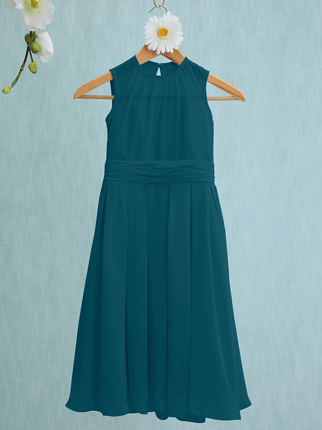 Jewel Sleeveless Knee Length Flower Girl Dress with Tulle-BallBride