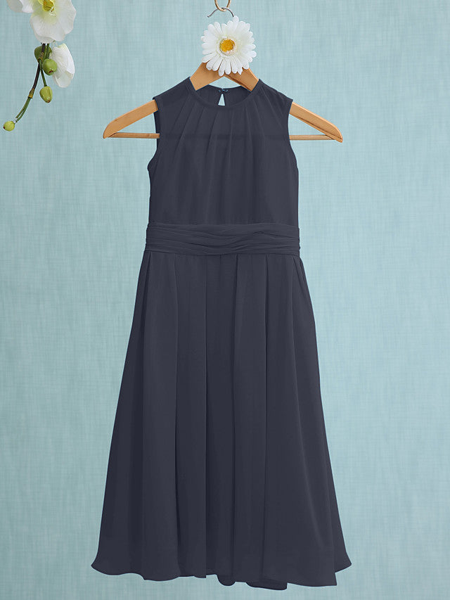 Jewel Sleeveless Knee Length Flower Girl Dress with Tulle-BallBride