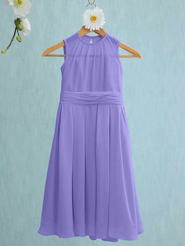 Jewel Sleeveless Knee Length Flower Girl Dress with Tulle-BallBride