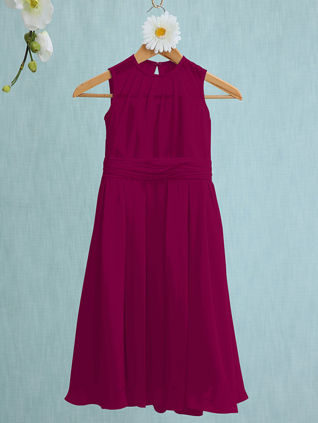 Jewel Sleeveless Knee Length Flower Girl Dress with Tulle-BallBride