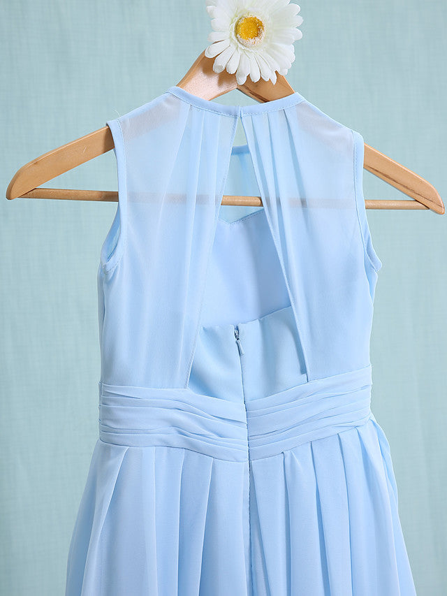 Jewel Sleeveless Knee Length Flower Girl Dress with Tulle-BallBride