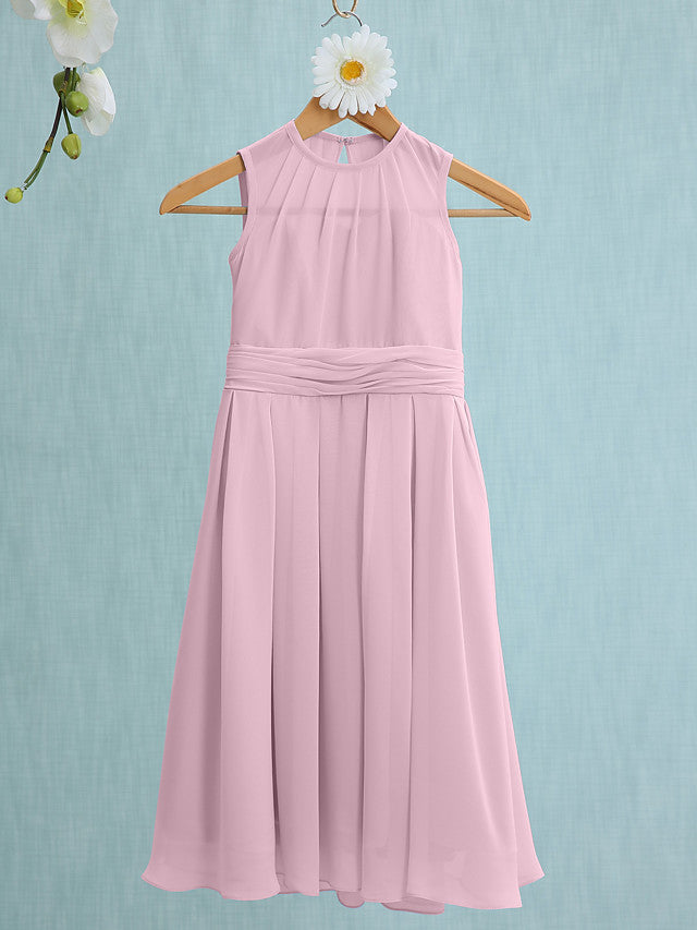 Jewel Sleeveless Knee Length Flower Girl Dress with Tulle-BallBride