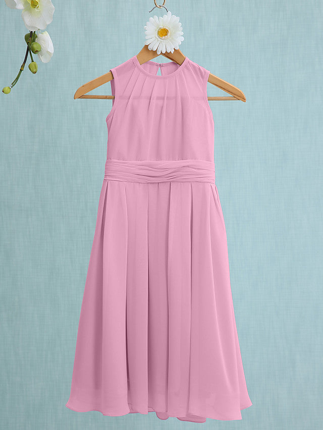 Jewel Sleeveless Knee Length Flower Girl Dress with Tulle-BallBride