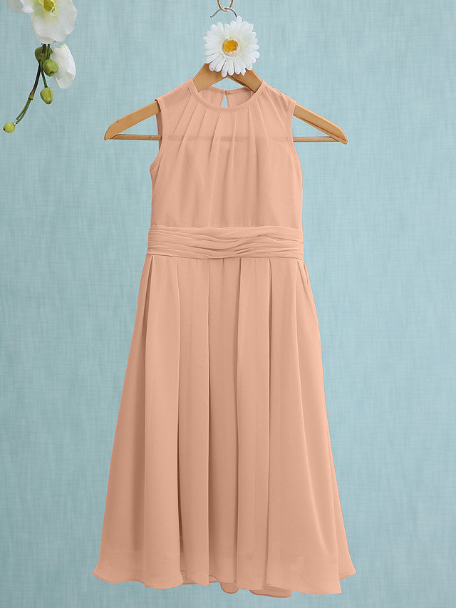 Jewel Sleeveless Knee Length Flower Girl Dress with Tulle-BallBride