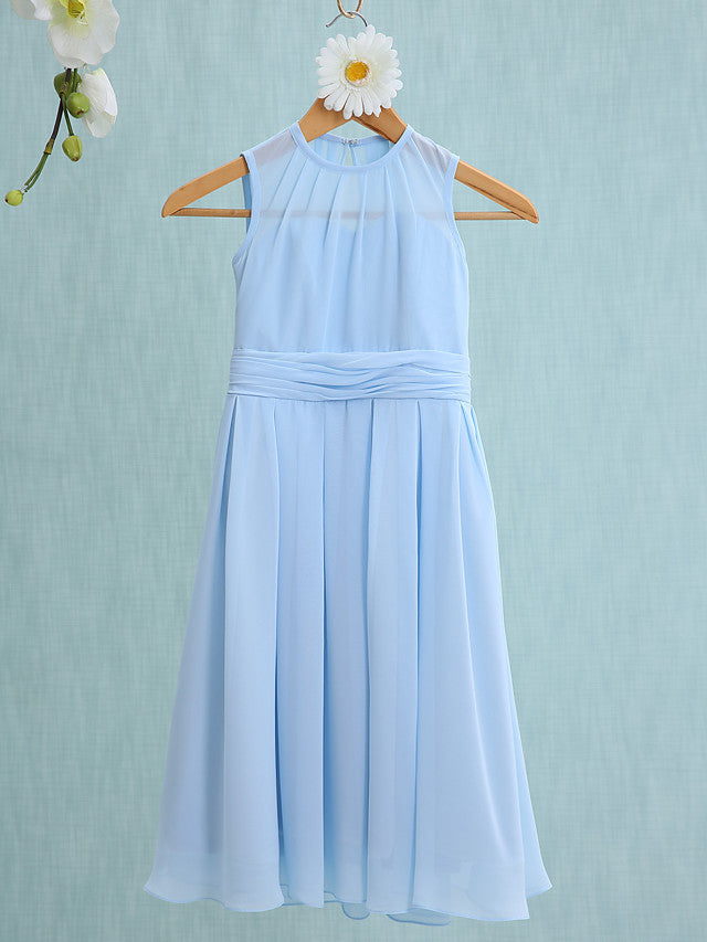 Jewel Sleeveless Knee Length Flower Girl Dress with Tulle-BallBride