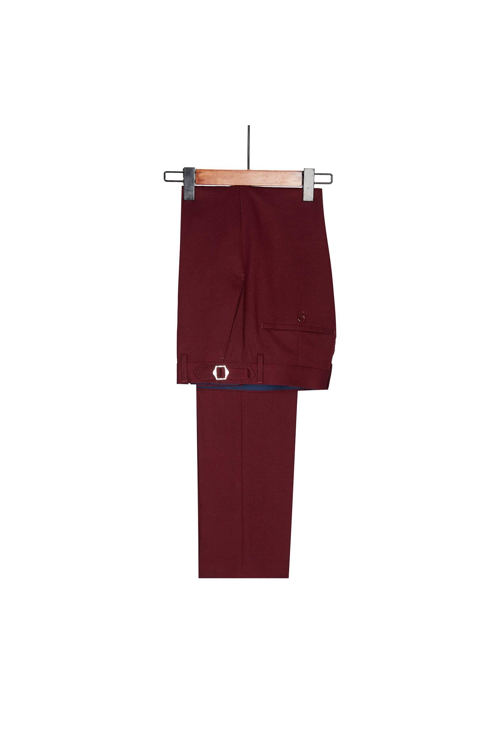 Jonathan Chic Burgundy Sparkle Shawl Lapel Two Pieces Men Suits-BallBride