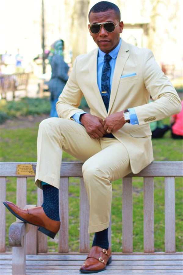 Mans Wedding Party Suit - Fashion One Button Champagne-BallBride