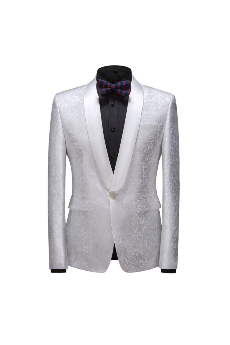 Men's Classic Slim Fit Shawl Lapel One Button Wedding Suit-BallBride