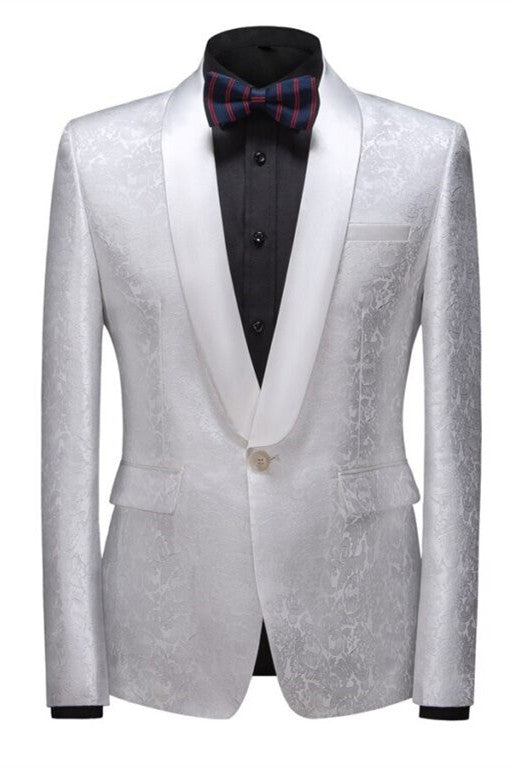 Men's Classic Slim Fit Shawl Lapel One Button Wedding Suit-BallBride