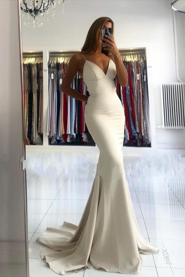 Mermaid Prom Dress with Spaghetti Straps-BallBride