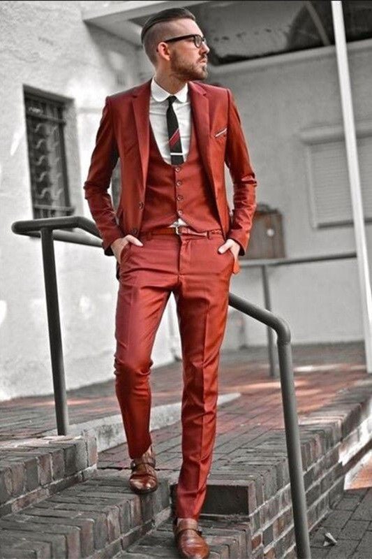 New Arrive Three Piece Notched Lapel Prom Attire for Guys-BallBride