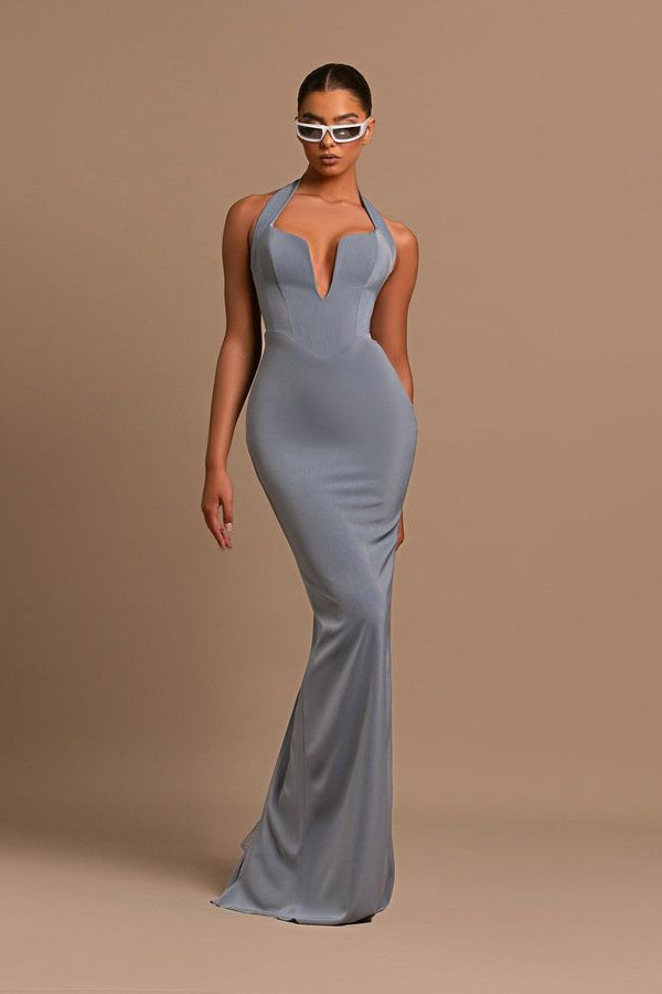 On Sale: Fabulous Halter Sleeveless V-Neck Evening Dress Mermaid Long-BallBride