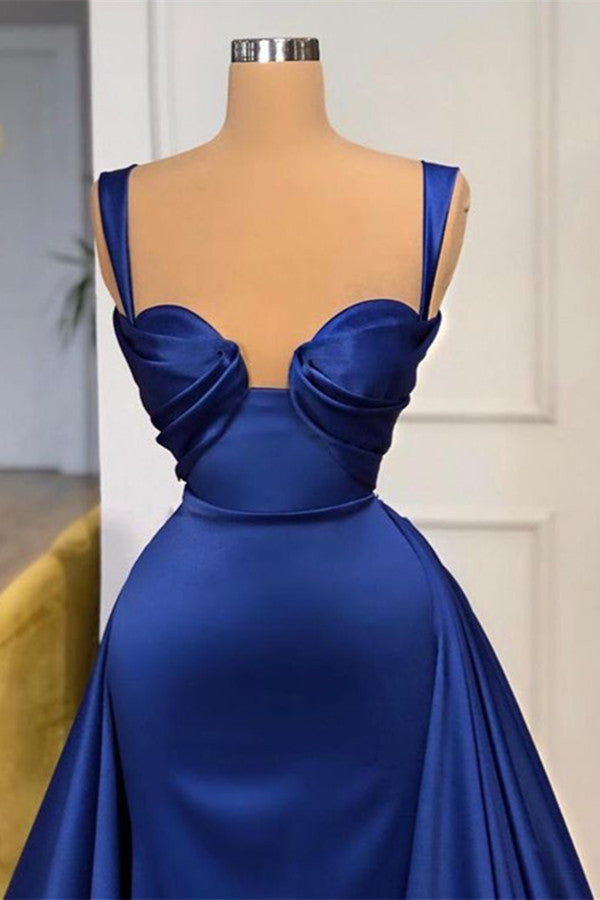 Royal Blue Amazing Straps Long Prom Overskirt Dress Online-BallBride