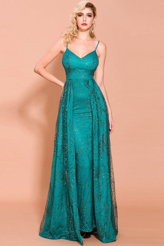 Sequins Prom Dress Long With Overskirt - Chic & Stylish-BallBride