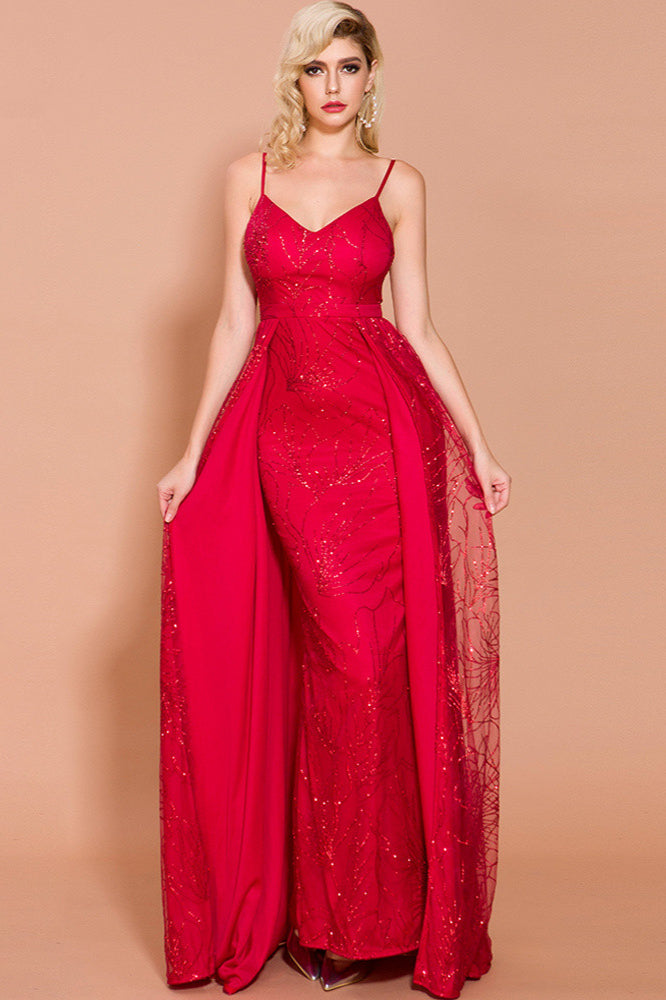 Sequins Prom Dress Long With Overskirt - Chic & Stylish-BallBride