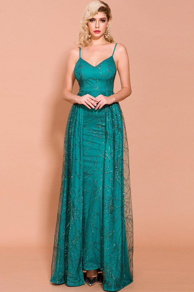 Sequins Prom Dress Long With Overskirt - Chic & Stylish-BallBride