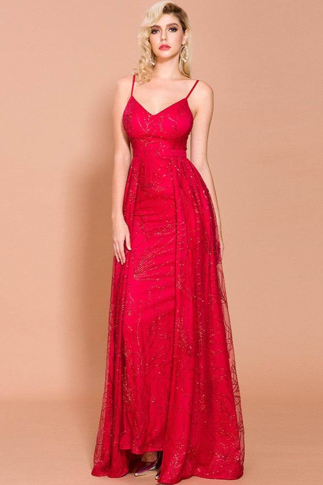 Sequins Prom Dress Long With Overskirt - Chic & Stylish-BallBride