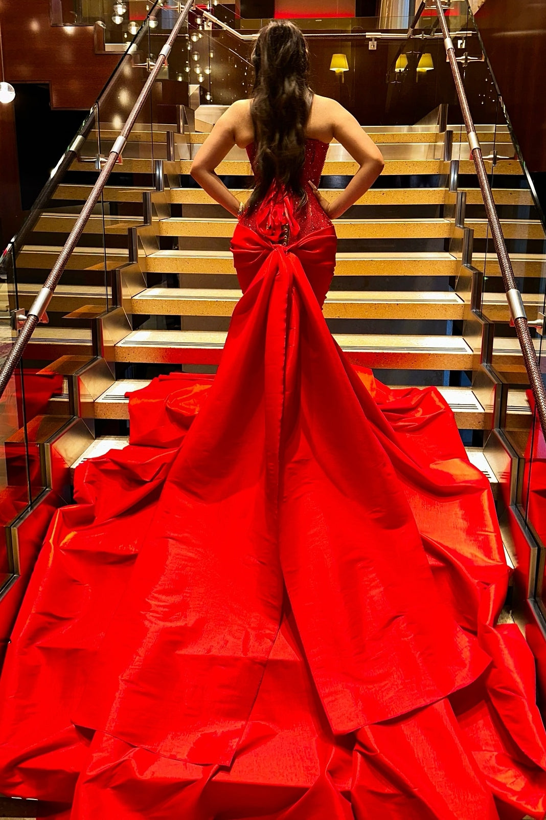Sexy Red Sweetheart Mermaid Lace Up Sequins Prom Dress-BallBride