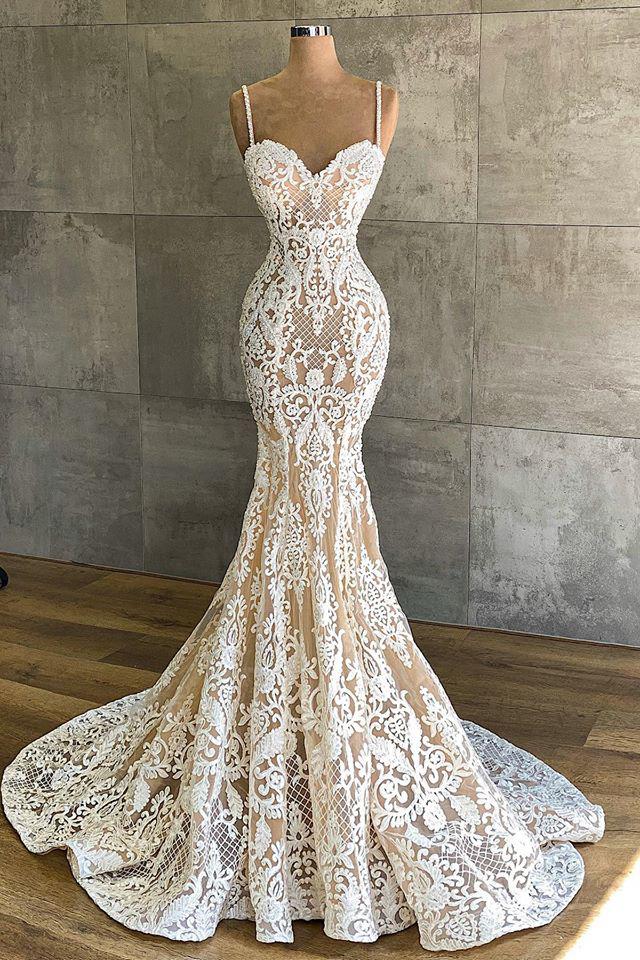 Sexy Sweetheart Mermaid Wedding Dress with Appliques Lace-BallBride