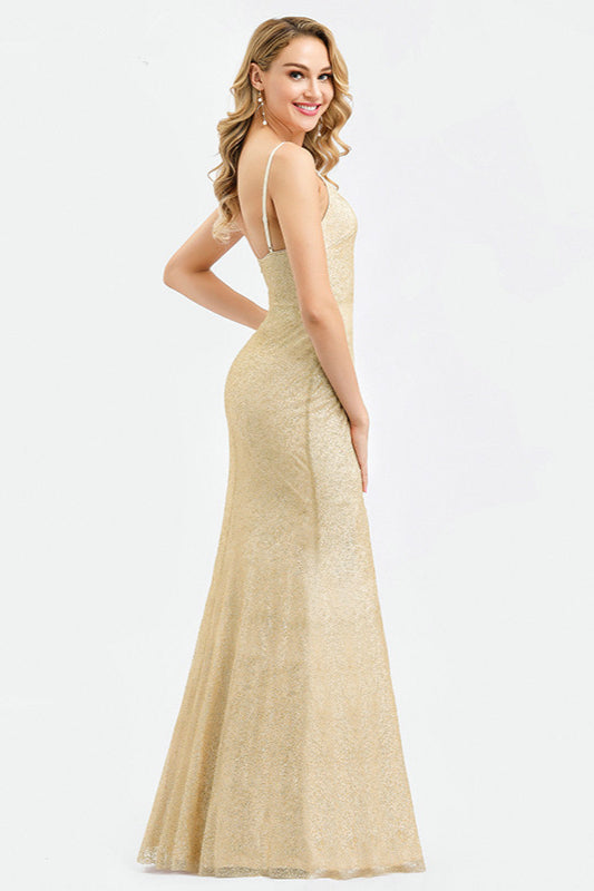 Shine in Chic Gold Mermaid Prom Dress-BallBride