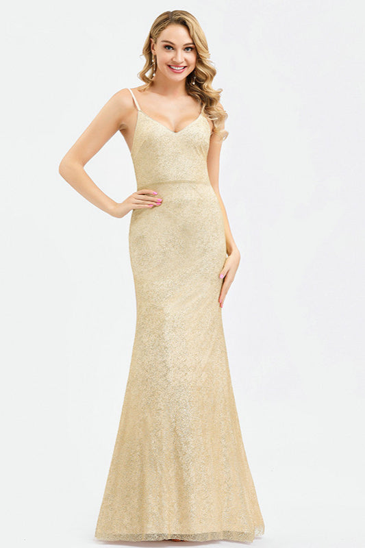 Shine in Chic Gold Mermaid Prom Dress-BallBride