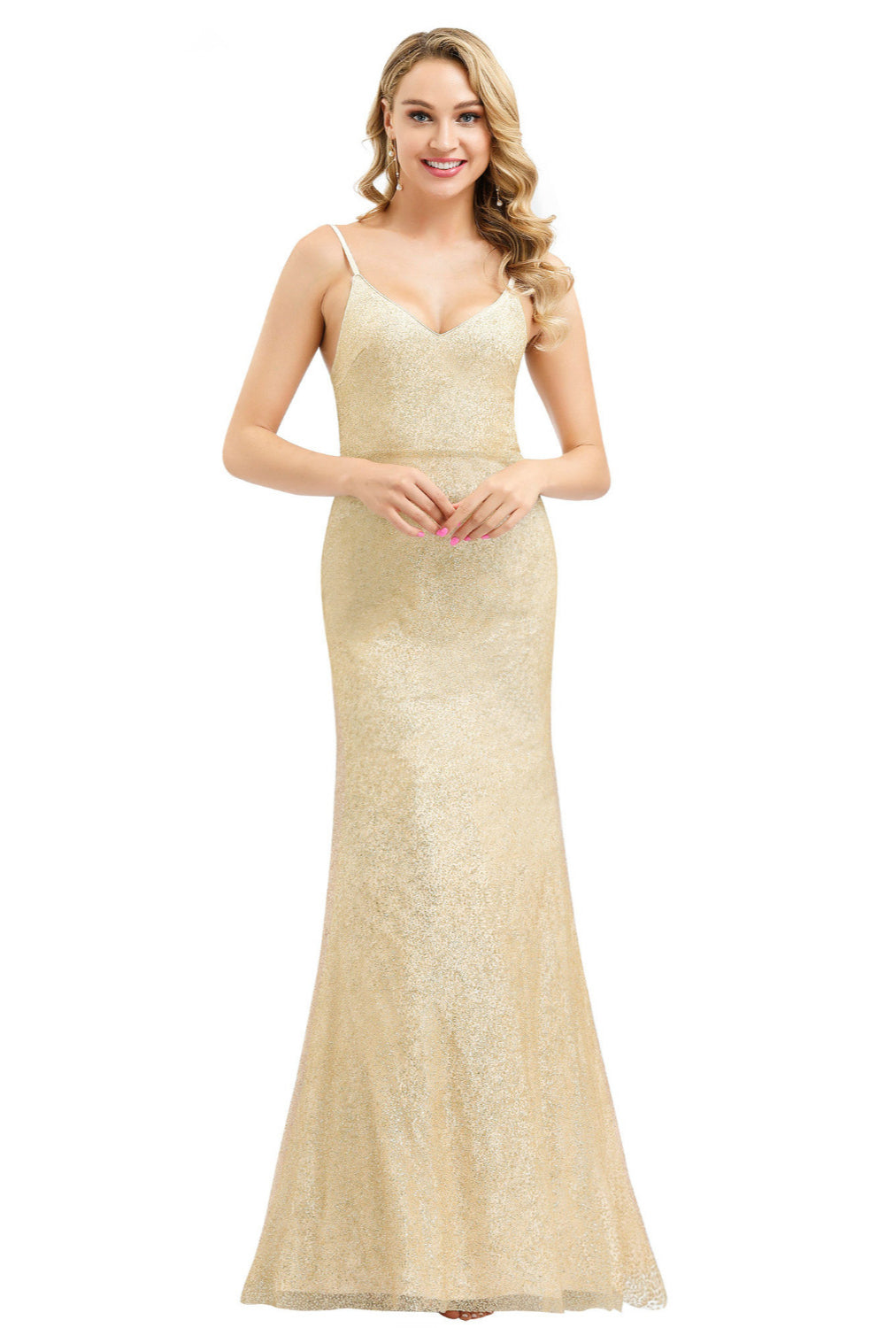 Shine in Chic Gold Mermaid Prom Dress-BallBride