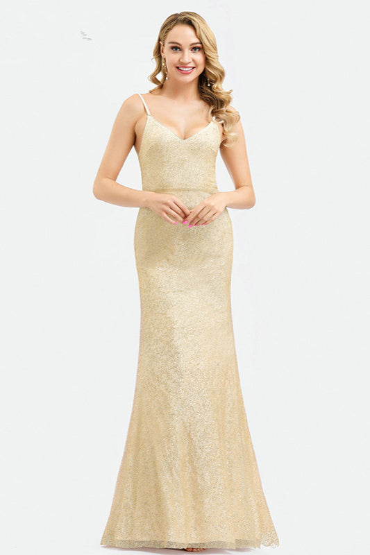 Shine in Chic Gold Mermaid Prom Dress-BallBride