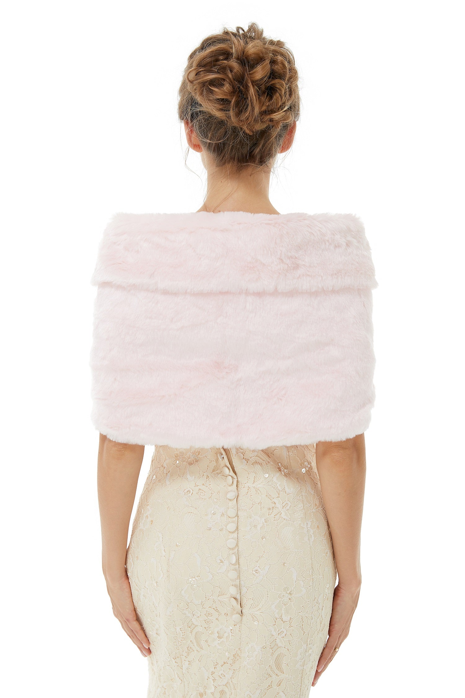 Soft Pink Faux Fur Wrap for Bridal Covers on Your Wedding Day-BallBride