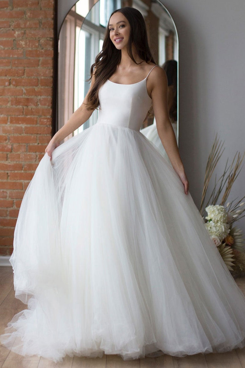 Stunning Long Wedding Dress with Spaghetti-Straps by Tule-BallBride
