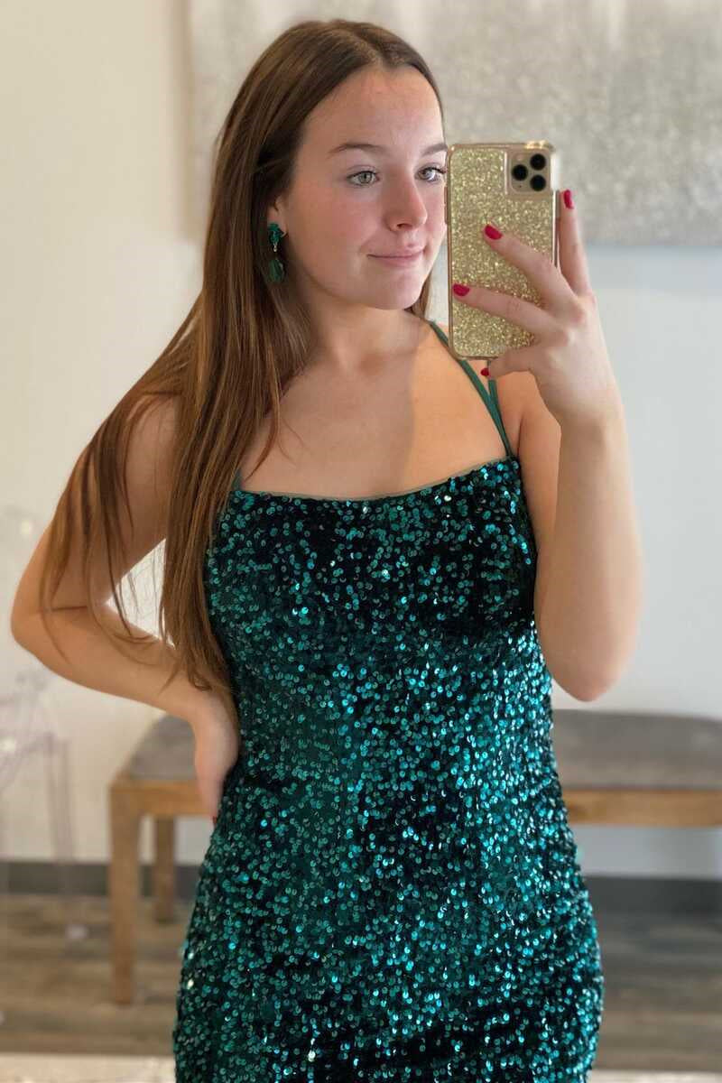 Stunning Sequins Evening Dress - Mermaid High Slit Long Sleeveless-BallBride