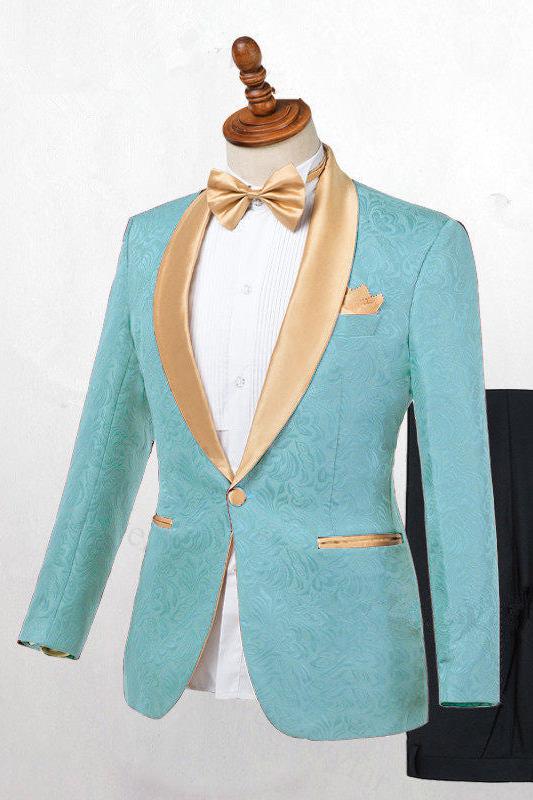Stylish Shawl Lapel Wedding Suit With Jacquard for Men-BallBride