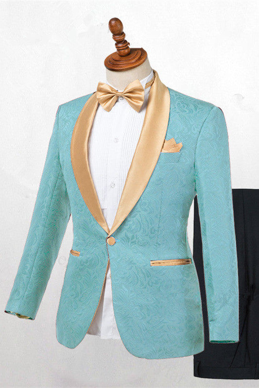 Stylish Shawl Lapel Wedding Suit With Jacquard for Men-BallBride