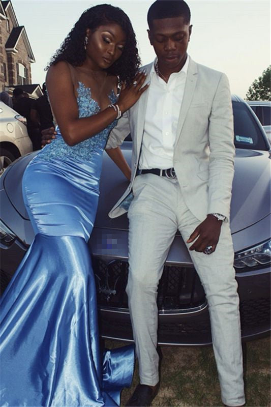 White Bespoke Prom Suit With Notch Lapel High Quality-BallBride